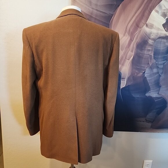 Options By Stafford Camel Hair Blazer 44L Brown Men's Suit Jacket - Picture 2 of 9